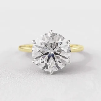 8.0ct Round Solitaire Lab Grown Diamond 18k Yellow Gold Engagement Ring
