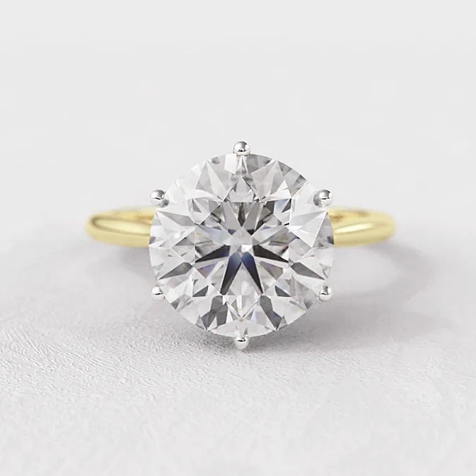8.0ct Round Solitaire Lab Grown Diamond 18k Yellow Gold Engagement Ring