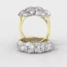 All 18k yellow white head gold four stone diamond ring et4001