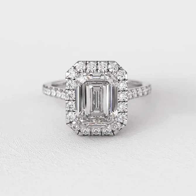 Claw set diamond engagement ring in white gold VR1104