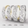 Four stone diamond ring in white gold and yellow gold et4001 4 in a row