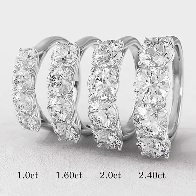 Four stone diamond ring in white gold or platinum made in Dublin Ireland et4001