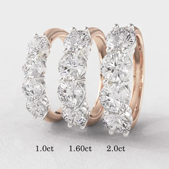 Four stone diamond rings in 18k rose gold made in Dublin Ireland et4002