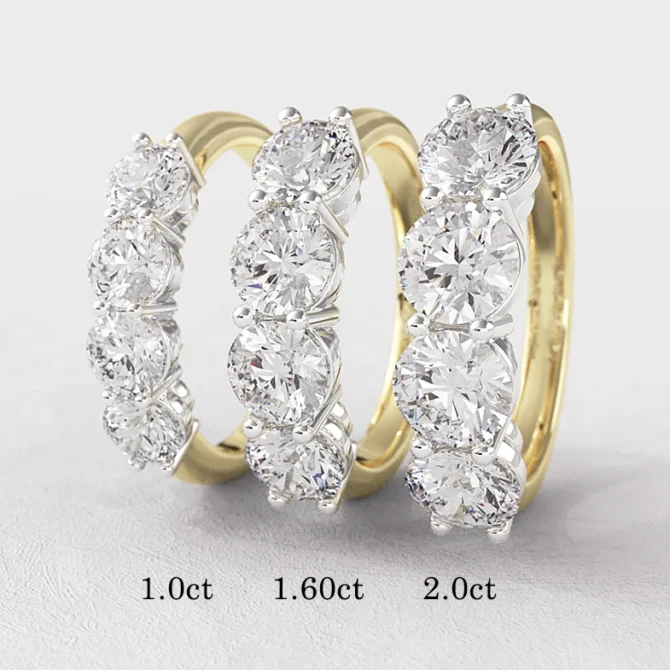 Four stone diamond rings in 18k yellow gold made in Dublin Ireland et4002