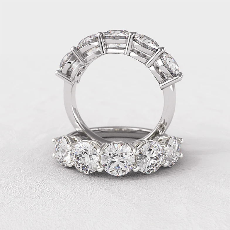 Minimalist Five Stone Diamond Ring Hand Made Ireland ET5002