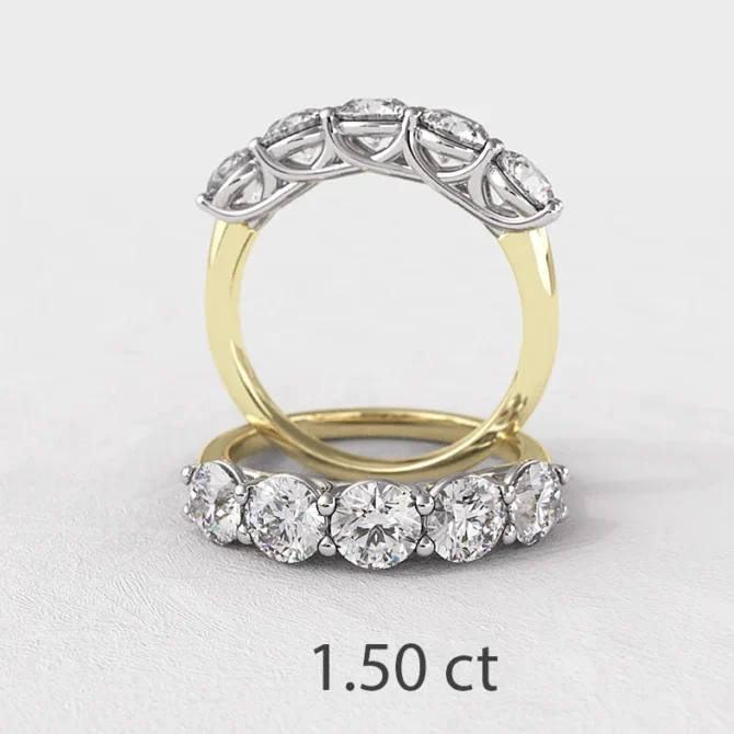 Yellow gold diamond ring at 1.50ct et5003