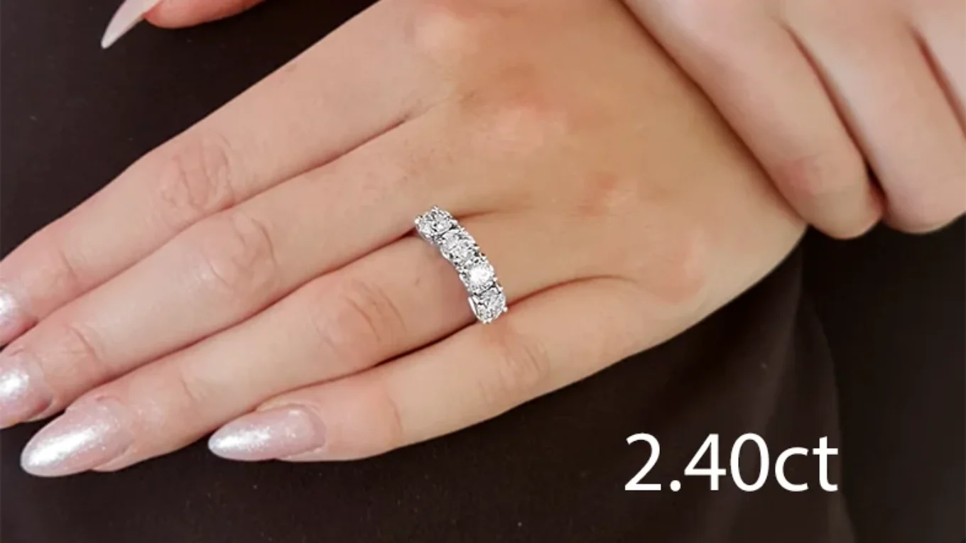 four stone diamond ring et4001 2.4ct on hand