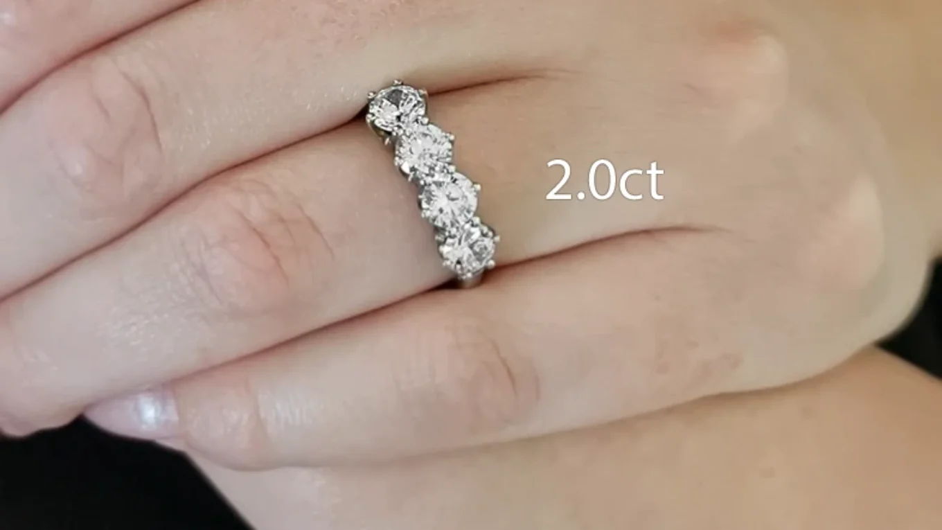 vintage style 4 stone diamond ring made in Ireland on hand ET4003