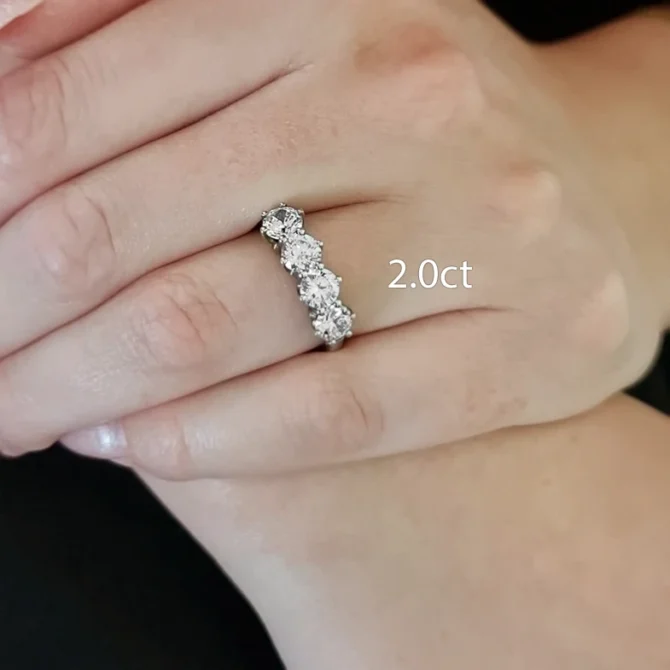 vintage style 4 stone diamond ring made in Ireland on hand ET4003