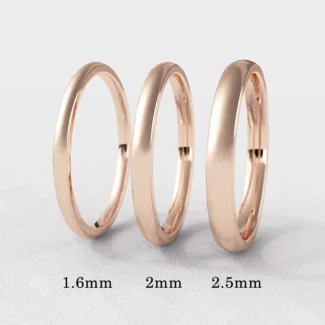 D shape rounded court ladies plain 18k rose gold wedding ring