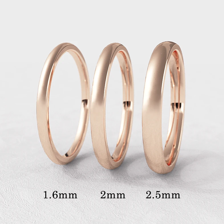 D Shape Plain 18k Rose Gold Ladies Wedding Ring WR4021 Bespoke