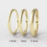 D shape rounded court ladies plain 18k yellow gold wedding ring