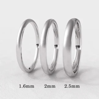D shape rounded court ladies plain platinum wedding ring