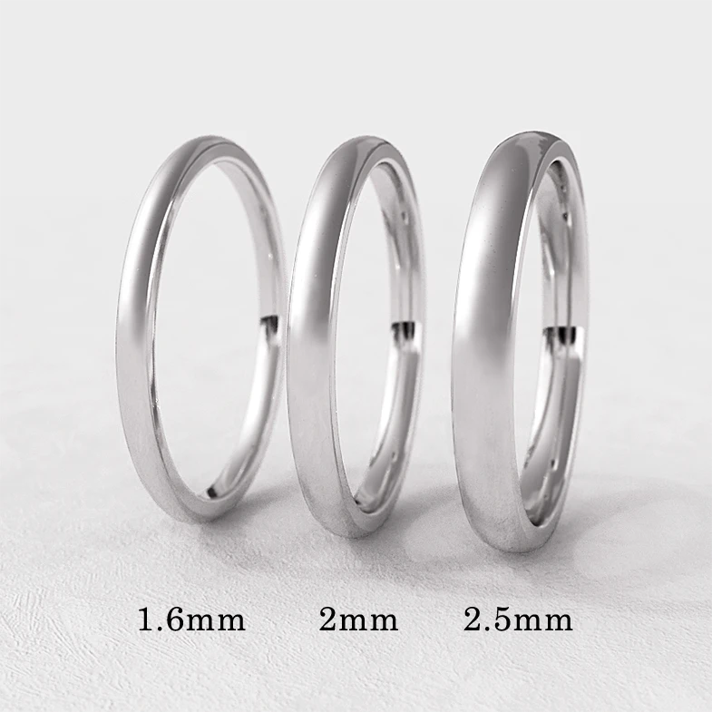D Shape Plain Platinum Ladies Wedding Ring WR4021 in Ireland