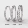 Pave set diamond wedding rings with lab grown or natural diamonds in platinum