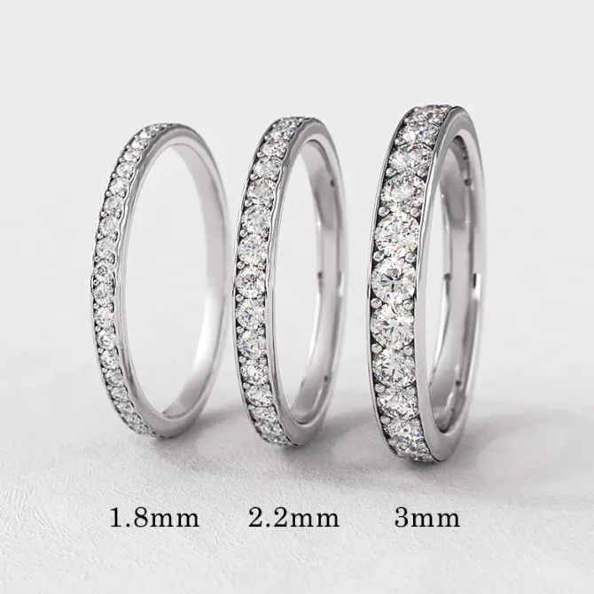 Pave set diamond wedding rings with lab grown or natural diamonds in white gold