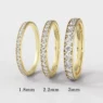 Pave set diamond wedding rings with lab grown or natural diamonds in yellow gold