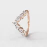 7 stone V shape diamond ring rose gold sb2215