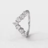 7 stone V shape diamond ring white gold sb2215