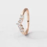 V shape 5 stone wedding ring in rose gold sb5652-1
