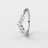 V shape 5 stone wedding ring in white gold sb5652-1