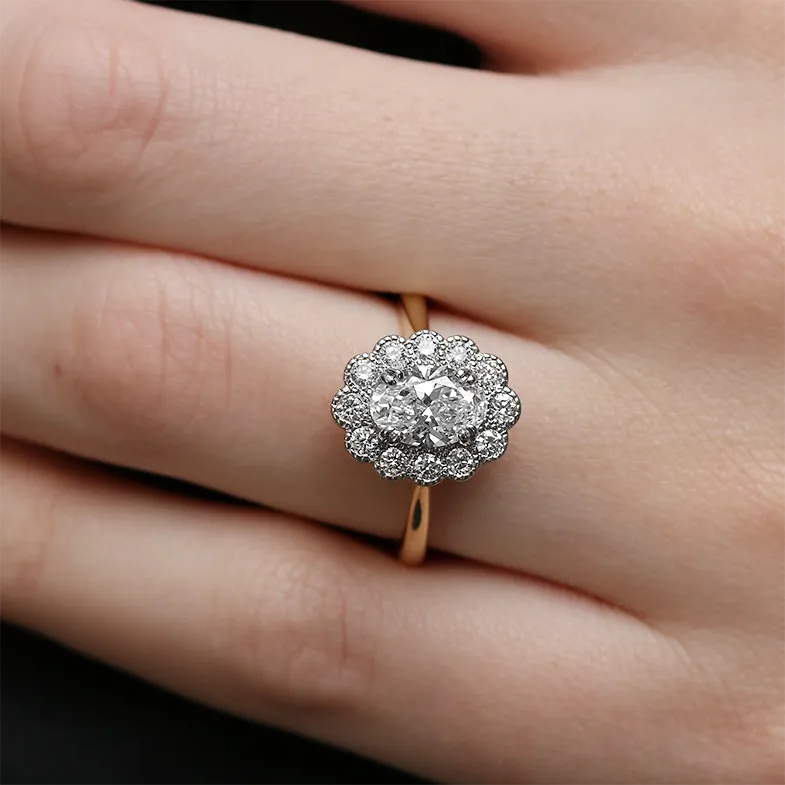 Oval Vintage Style Engagement Ring VR1115 Made In Ireland