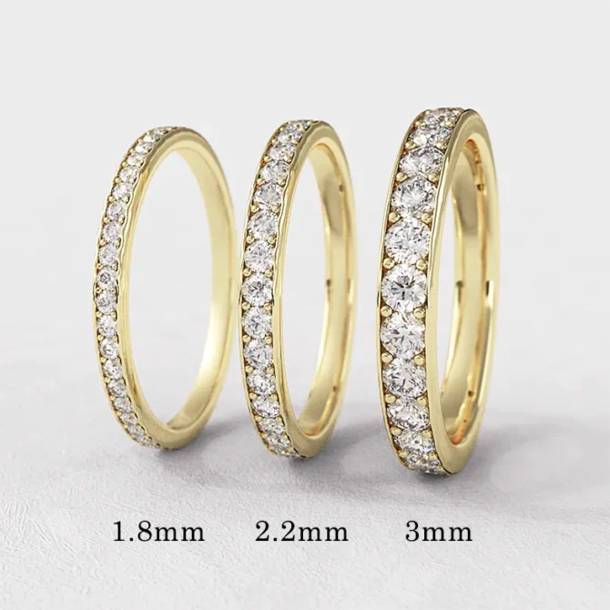 18k Yellow Gold pave set diamond rings made in Dublin Ireland ET1003