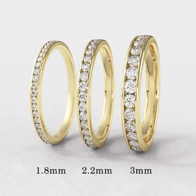 18k yellow gold Channel Set Rings Ireland ET1002