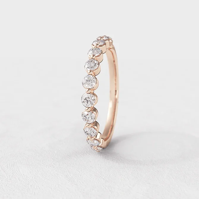 Diamond ladies ring in rose gold unusual style made in Ireland sb5698
