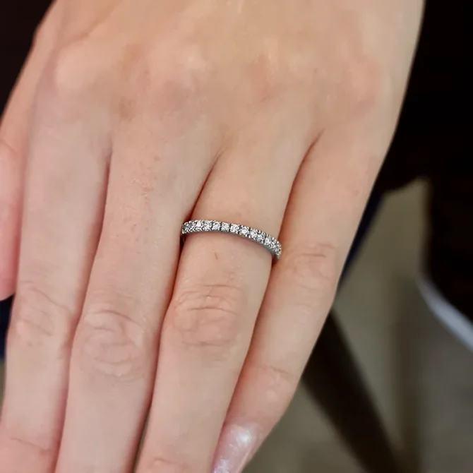 0.27ct Subtle Curved Ladies Wedding Ring SB3265 on hand made in Ireland