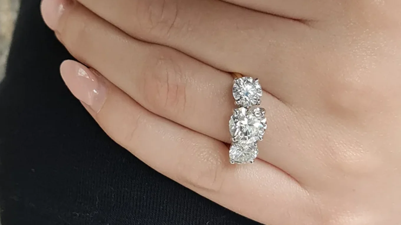 5.60ct diamond engagement ring on hand set with lab grown diamonds TR1100-1