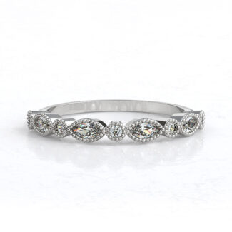 Marquise and round cut diamond ring made in Ireland