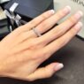 SB2956 0.40ct 18k white gold double claw set ladies Rings on hand