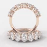 seven stone diamond oval ring in 18k rose gold ET7004