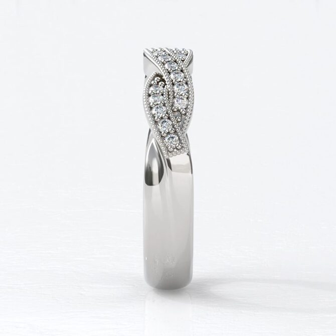 sb2125 bespoke designed twist style ladies diamond ring image-3
