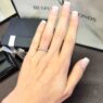 wr2035 rub over set ladies diamond ring on hand image-1