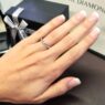 wr2054 white gold claw set ladies diamond ring on hand image-1