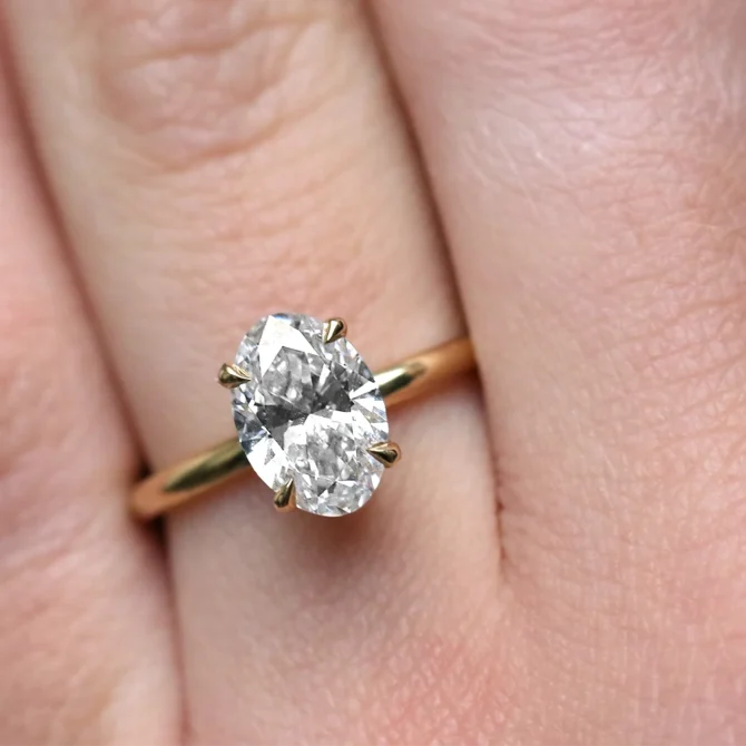 1.55ct Oval Cut Solitaire Diamond Engagement Ring SR1102 on hand