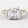 1.65ct Side Stone Cushion Cut Engagement Ring PR1078 Yellow Gold