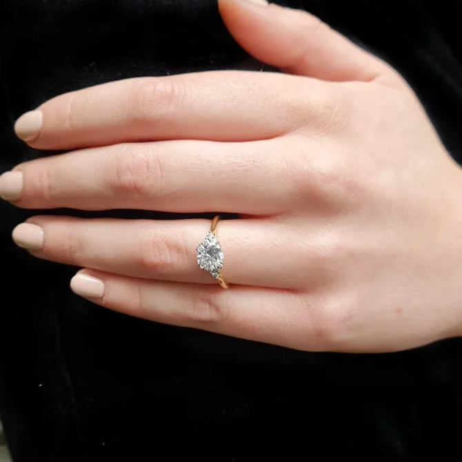 1.65ct Side Stone Cushion Cut Engagement Ring PR1078 made in Ireland