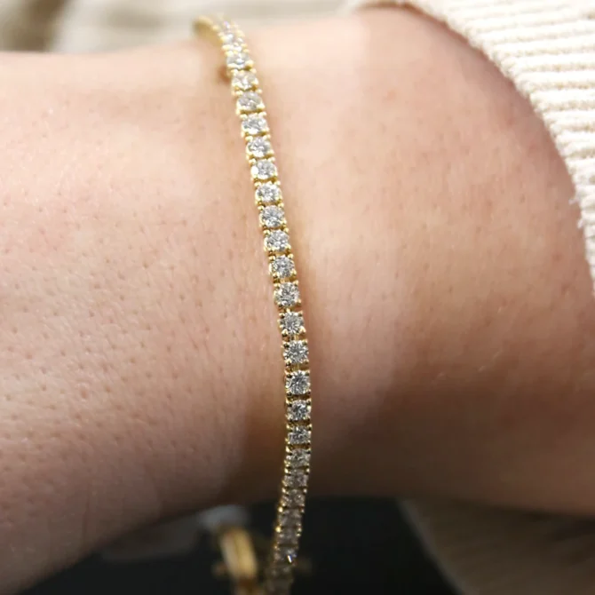 3.30ct Lab grown diamond bracelet Yellow Gold BBR044 in Dublin Ireland