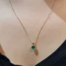0.70 Carat Lab Grown Emerald Oval Shape Pendant BPN061-1