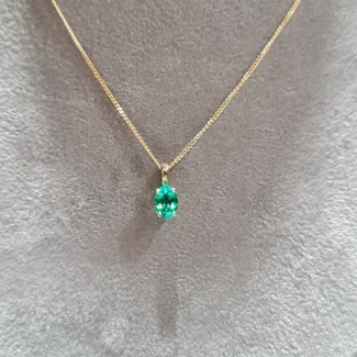 0.70 Carat Lab Grown Emerald Oval Shape Pendant BPN061-3