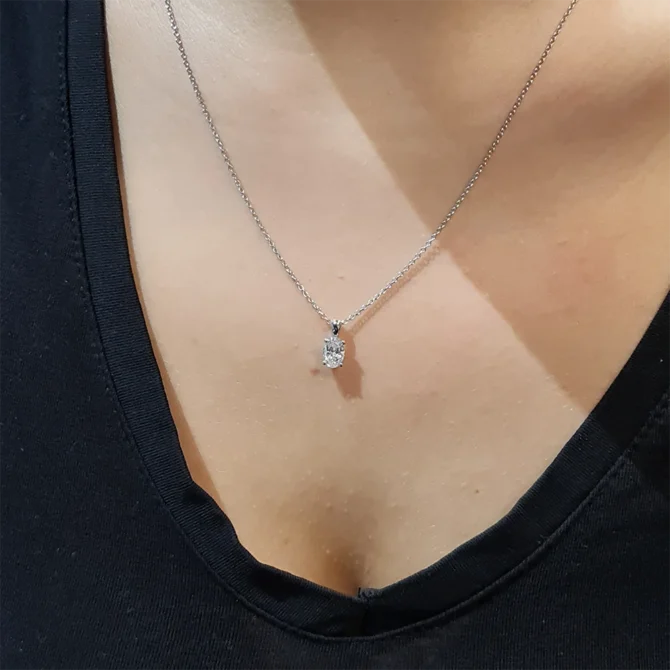 0.74ct Oval Cut Lab Grown Diamond Pendant BPN064-1