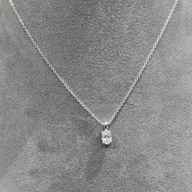 0.74ct Oval Cut Lab Grown Diamond Pendant BPN064-3