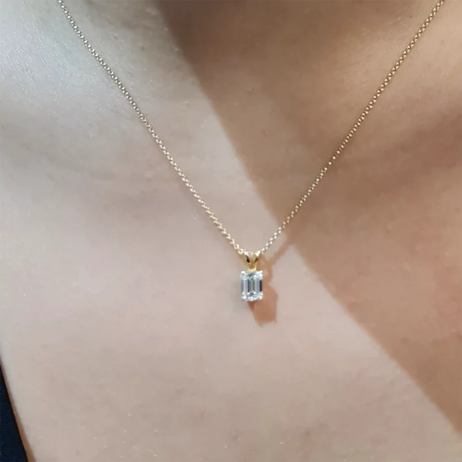 1.0ct Emerald Cut Lab Grown Diamond Pendant BPN2004-1