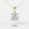 Diamond pendant with lab grown diamond BPN1001-5mm - yellow gold - 0.50 carat Bespoke Diamonds