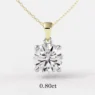 Diamond pendant with lab grown diamond BPN1001-6mm - yellow gold - 0.8 carat - Bespoke Diamonds