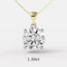 Diamond pendant with lab grown diamond BPN1001-7.0mm - yellow gold - 1.2 carat - Bespoke Diamonds