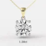Diamond pendant with lab grown diamond BPN1001-7.5mm - yellow gold - 1.5 carat - Bespoke Diamonds